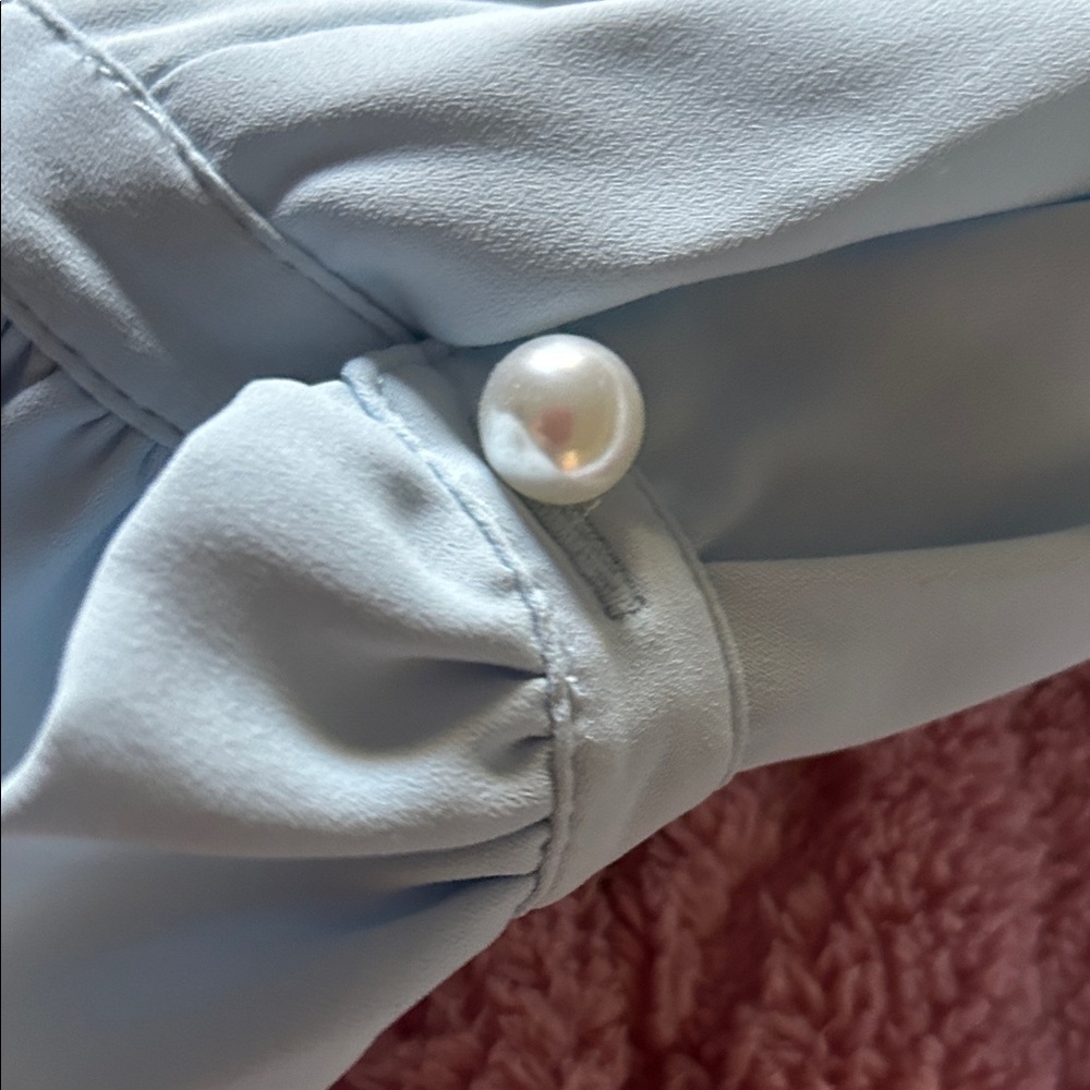 Talbots Light Blue Ruffle Blouse‎ - Picture 7 of 8